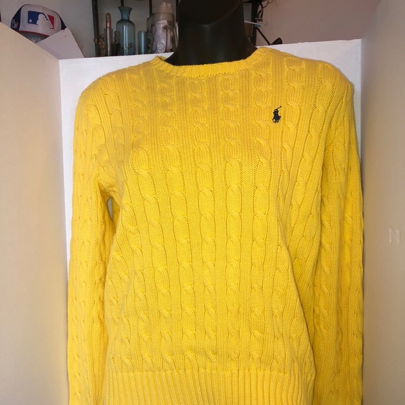 Polo By Ralph Lauren Sweaters Polo Ralph Lauren Yellow Cable Knit Sweater Men Poshmark